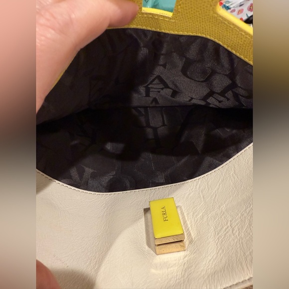 Furla Yellow and Cream Satchel - Picture 4 of 11